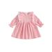 Emmababy Long Sleeve Dress with Ruffled Lace Patchwork Perfect for Girls