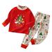 Elainilye Fashion Toddler Outfits Boys Girls Pajamas Set Loungewear Printed Long Sleeved Home Wear Clothes Suit 18-24 Months