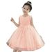 KAWELL Flower Girls Party Dress Embroidery Sleeveless Rainbow Mesh Tulle Princess Lace Ball Gown Prom