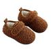 Youmylove Winter Solid Color Versatile Plush Children Home Shoes Baby Cotton Slippers Girl Indoor Non-Slip Plush Slippers Child Leisure Footwear First Walking