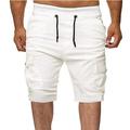 Amtdh Men s Cargo Shorts Clearance Slim Fit Comfy Casual Trousers Fashion 2023 Workwear Shorts Multiple Pockets Zipper Straight Leg pants Breathable Five Point Pants for Men White L