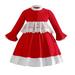 PMUYBHF Girls Christmas Dress Size 7 Gold Toddler Baby Girl Red Christmas Dress Santa Dressess up Red Xmas Lace Princess Dress Fall Winter Skirt Outfits Baby Girl Dresses 12-18 Months Birthday