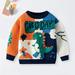 Uuszgmr Kid Sweater For Boys Girls Cartoon Children S Knitted Sweater Shoulder Button Matching Color Boy S Sweater Autumn And Winter Cotton Baby Sweater Daily Warmth Tops