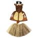Girls Outfits Trendy Toddler Kids Deer Christmas Historical Tulle Shirt Princess Coat Cloak Outfits