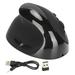 Left Hand Vertical Mouse 2.4G Wireless Vertical Ergonomic Mouse Rechargeable Mouse with USB Adapter Adjustable DPI for PC Black