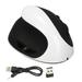 Left Hand Vertical Mouse 2.4G Wireless Vertical Ergonomic Mouse Rechargeable Mouse with USB Adapter Adjustable DPI for PC Black White