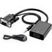 VGA to HDMI Adapter with 3.5 mm Audio and Power Cable - 1080p Converter for TV Projectors Monitors