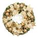 ionze Home Decor 16 Inches Christmas Wreath Merry Christmas Front Door Ornament Wall Artificial Pines Garland for Xmas Party Decoration Home Accessories ï¼ˆGoldï¼‰