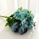 Nvzi European Style Simulated Peony Bouquet 13 Springs Flowers Artificial Silk Peony Bouquets Wedding Home Decoration Anniversary Flower Bouquets 14