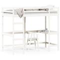 Lit superpos� avec bureau blanc 90x190 cm bois de pin massif - Vidaxl