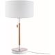 Paco Home - Lampe De Bureau Lampe De Chevet Hauteur 49 cm Design Scandinave Blanc (Ø28 cm), Lampe