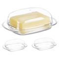 Boîte à beurre, lot de 3, avec couvercle, en plastique, h x l x p : 6,5 x 18,5 x 12,5 cm,