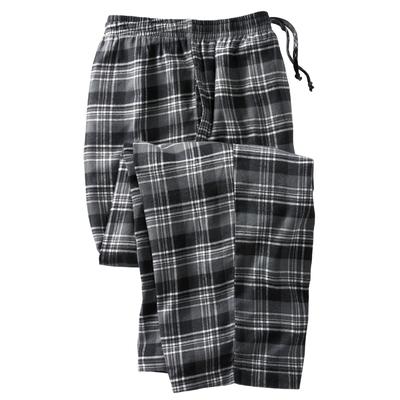 Men's Big & Tall Flannel Plaid Pajama Pants by KingSize in Black Plaid (Size L) Pajama Bottoms