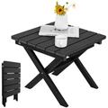 Outdoor Folding Side Table Weather-Resistant Adirondack Compact Square End Table
