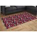 Black;red;white Rectangle 3'4" x 5' Area Rug - Bungalow Rose Freyah Abstract Machine Woven Cotton/Polyester Indoor/Outdoor Area Rug in Black/Red/White 60.0 x 40.0 x 0.1 in black/red/whiteMetal | Wayfair