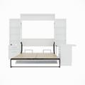 Hokku Designs Korte Queen Solid Wood Storage Murphy Desk & Return Bed Wood & Metal in White/Brown | Wayfair A927EC2EECC9487B9121B4A7CEA34CCD