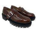 Free People Shoes | Free People Mackenzie Brown Patent Leather Loafers 7.5 | Color: Brown | Size: 7.5