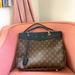 Louis Vuitton Bags | Genuine Louis Vuitton Black Leather Monogram Canvas Medium Pallas Shopper Tote | Color: Brown | Size: 13”X5”X10”