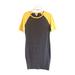 Lularoe Dresses | Lularoe Gray Yellow Julia Baseball Tee Short Sleeve Scoop Neck Knit Dress | Color: Gray/Yellow | Size: S