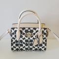 Coach Bags | Coach Cp080 Black White Signature Andrea Carryall Satchel Crossbody Handbag | Color: Black/White | Size: Os