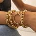 Free People Jewelry | Circle Chain Bracelet Set | Color: Gold | Size: Os