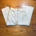 Madewell Jeans | Madewell Cream Cotton Vintage Y2k The Dad Jean Mid Rise Wide Leg Jeans P | Color: Cream | Size: 27