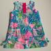 Lilly Pulitzer Dresses | Lilly Pulitzer Girl's Lilly Floral Cotton Poplin Shift Dress Size 3. | Color: Blue/Pink | Size: 3tg