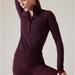 Athleta Tops | Athleta Flurry Seamless Henley Ribbed Xs Spiced Cabernet Nwt | Color: Purple/Red | Size: Xs