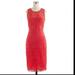 J. Crew Dresses | Jcrew Collection Coral Floral Lace Sheath Dress, Size 0 | Color: Pink/Red | Size: 0