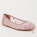 Torrid Shoes | 12w [Torrid] Pink Floral Mesh Lace Flats -See Pics For Wear | Color: Pink | Size: 12