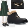 Gucci Shoes | Gucci Boots Ankle Crossy Black Rubber Zumi Horsebit Wool Shearling Sz 38 8 | Color: Black | Size: 8