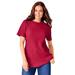 Plus Size Women's Thermal Short-Sleeve Satin-Trim Tee by Woman Within in Classic Red (Size 5X) Shirt