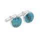 Blue Turquoise Gemstone Cufflinks Jewelry for Men 925 Sterling Silver, Cuff Links for Wedding Party Unique Gift