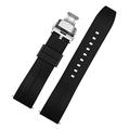 QIANHUI 20mm 22mm Silicone Watch Band Men Women Quick Release Waterproof Rubber Bracelet Butterfly Buckle Fit For Tissot Fit For Mido Fit For Citize Strap (Color : Black Black 03, Size : 20mm)