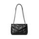 DORIS&JACKY Designer Leather Shoulder Purse For Women Lambskin Quilted Tote Bag With Convertible Chain Strap, Ds900 Small Size-black, One Size