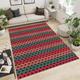 Eteyteay Multicolor Wheat Ears Geometry Area Rug, Retro Abstract Red Green Print Rugs, Indoor Non-Slip Kids Rugs for Room Sofa Living Room Mat Bedroom Home Decor Floor Mats 60x90cm