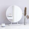 QTQHOME Makeup Mirror,Vanity Tabletop Mirror Countertop Mirror,Bathroom Shaving Mirror, Cosmetic Dressing Table Circle Mirror Dressing Table, Desk, Bathroom, Bedroom(40cm, White)