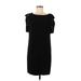 Bisou Bisou Casual Dress - Shift: Black Solid Dresses - Women's Size 6