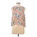 Zara Sleeveless Blouse: Orange Floral Tops - Women's Size Medium