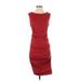 Sara Campbell Cocktail Dress - Sheath: Red Solid Dresses - New - Women's Size 2