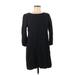 Old Navy Casual Dress - Shift High Neck 3/4 sleeves: Black Print Dresses - Women's Size Medium