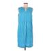 J.Jill Casual Dress - Shift: Blue Dresses - Women's Size Medium