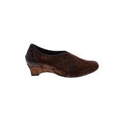 Helle Comfort Heels: Brown Floral Shoes - Women's Size 40