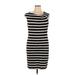 Calvin Klein Casual Dress - Sheath: Black Stripes Dresses - Women's Size 14
