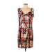 Lily Casual Dress - Shift: Brown Print Dresses - Women's Size Large