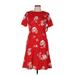 Lauren by Ralph Lauren Casual Dress: Red Floral Motif Dresses - Women's Size 6
