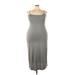 Xhilaration Casual Dress - Slip dress: Gray Solid Dresses - Women's Size 2X-Large