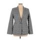 DKNY Blazer Jacket: Gray Checkered/Gingham Jackets & Outerwear - Women's Size 14