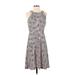 Tommy Hilfiger Casual Dress - A-Line: Gray Print Dresses - Women's Size 4