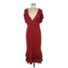 NY Collection Casual Dress - Midi: Burgundy Dresses - New - Women's Size Medium